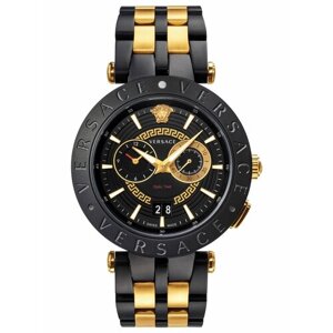 Наручные часы Versace Мужской хронограф VERSACE 1011722554, золотой, черный
