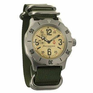 Наручные часы Восток Командирские Наручные механические часы с автоподзаводом Восток Командирские 350749, хаки, зеленый