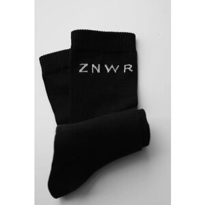 Носки унисекс ZNWR, 1 пара, высокие, размер S, черный