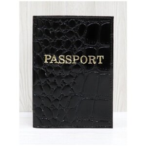 Обложка для паспорта Fostenborn, натуральная кожа, подарочная упаковка, черный