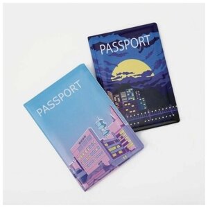 Обложка для паспорта , синий, голубой