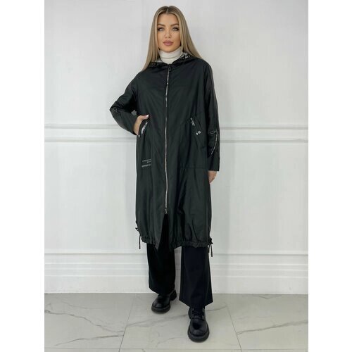 Пальто Karmel Style, демисезон/лето, силуэт свободный, размер 72, черный