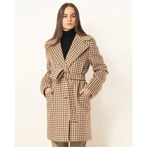 Пальто MARGO, размер 48-50/170, коричневый, бежевый