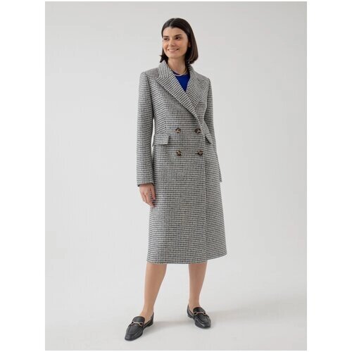 Пальто Pompa демисезонное, шерсть, силуэт прямой, удлиненное, размер 44/170, мультиколор