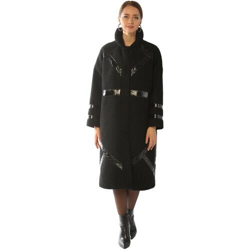 Пальто-реглан демисезонное, силуэт свободный, удлиненное, размер 56/170, черный