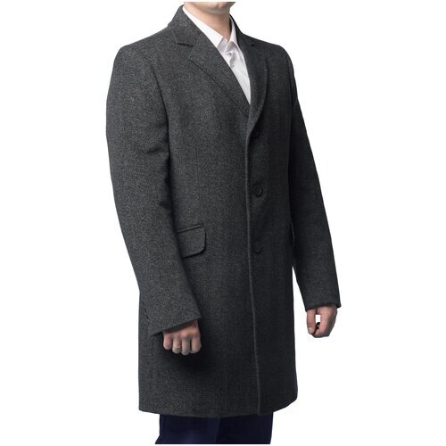 Пальто Van Cliff демисезонное, шерсть, силуэт прямой, размер 54/170, серый