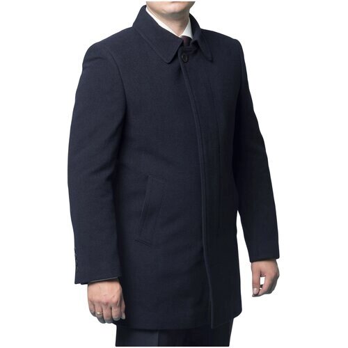 Пальто Van Cliff демисезонное, шерсть, силуэт прямой, размер 54/170, синий