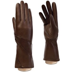 Перчатки ELEGANZZA зимние, натуральная кожа, подкладка, размер 7.5(M), коричневый