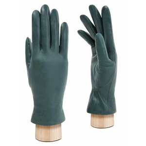 Перчатки ELEGANZZA зимние, натуральная кожа, подкладка, размер 7, зеленый