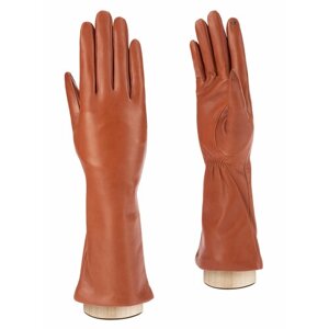 Перчатки ELEGANZZA зимние, натуральная кожа, подкладка, сенсорные, размер 7.5, коричневый