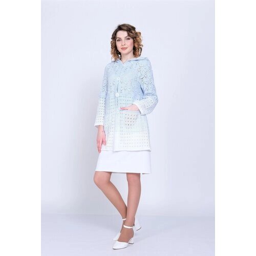 Пиджак Текстильная Мануфактура, размер 58, белый, голубой