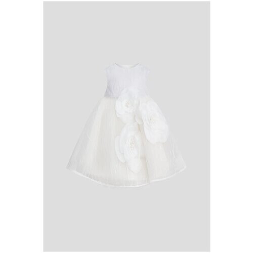 Платье-боди Choupette, хлопок, нарядное, застежка под подгузник, размер 80, белый