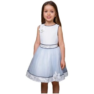 Платье LUGU, хлопок, нарядное, размер 86, голубой