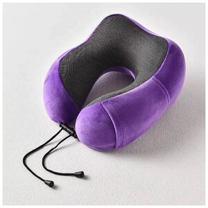 Подушка для шеи , анатомическая, гипоаллергенная, 1 шт., фиолетовый