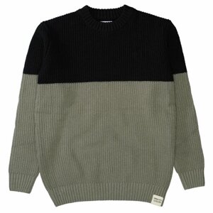 Пуловер Staccato, длинный рукав, средней длины, без капюшона, без карманов, трикотажный, размер 176, зеленый, черный