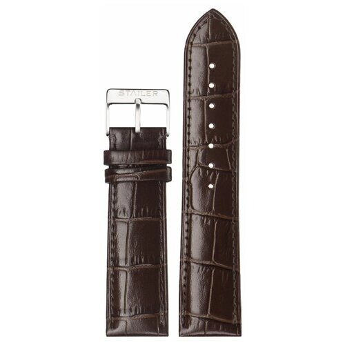 Ремешок Stailer, натуральная кожа, застежка пряжка, для мужчин, размер 20/18 L, коричневый