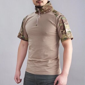 Рубашка Kamukamu, размер 52/176-182 (2xl) бежевый, коричневый