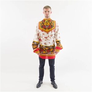 Рубашка русско-народная мужская хохлома, 52-56