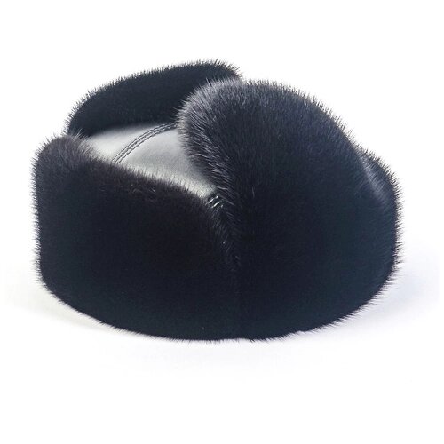 Шапка ушанка Ушанка норковая зимняя, подкладка, размер 58, черный