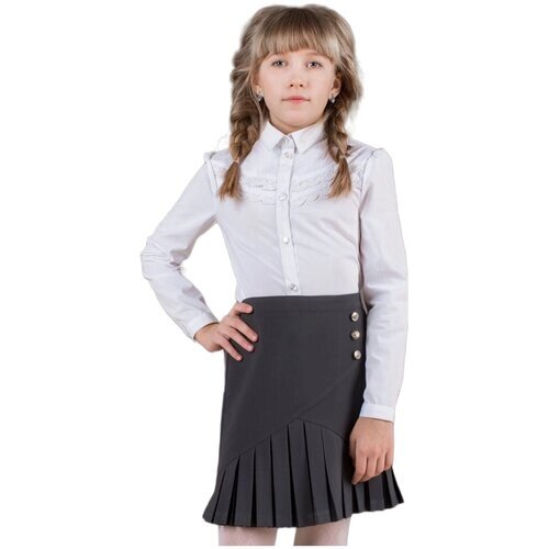 Школьная юбка Инфанта, плиссированная, мини, размер 134/64, серый
