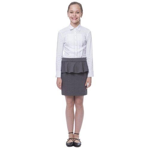 Школьная юбка Шалуны, миди, размер 42, 164, серый