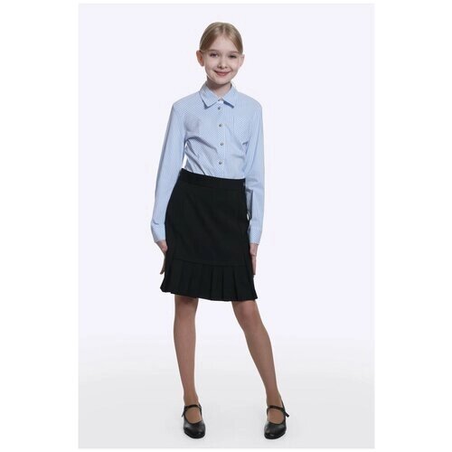 Школьная юбка Шалуны, плиссированная, миди, размер 40, 158, синий
