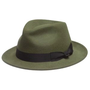 Шляпа федора Bailey, шерсть, подкладка, размер 57, зеленый