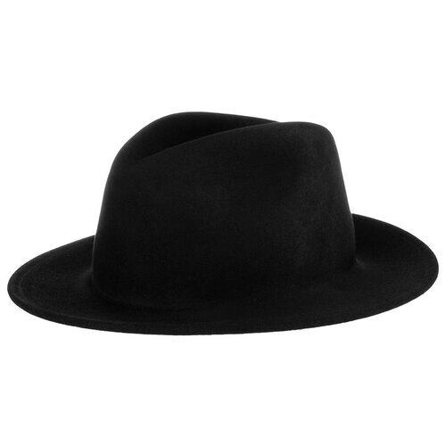 Шляпа федора Betmar, шерсть, утепленная, размер 56, черный