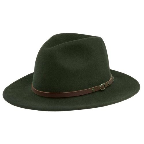 Шляпа федора Christys, шерсть, подкладка, размер 57, зеленый