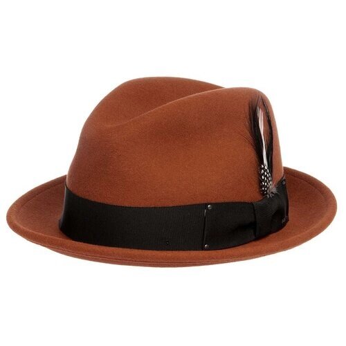 Шляпа трилби Bailey, шерсть, утепленная, размер 55, бежевый