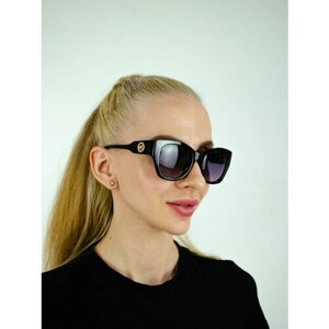 Солнцезащитные очки , авиаторы, оправа: металл, ударопрочные, с защитой от УФ, для женщин, черный