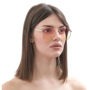 Солнцезащитные очки , авиаторы, оправа: пластик, градиентные, для женщин, желтый