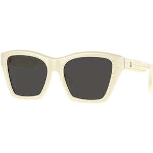 Солнцезащитные очки Burberry, бабочка, оправа: пластик, с защитой от УФ, для женщин, желтый