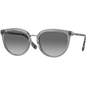 Солнцезащитные очки Burberry, круглые, оправа: пластик, градиентные, для женщин, серый