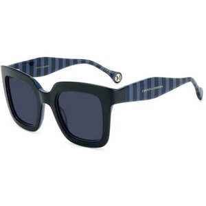 Солнцезащитные очки CAROLINA HERRERA, квадратные, оправа: пластик, для женщин, голубой
