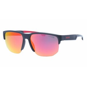Солнцезащитные очки CARRERA, прямоугольные, оправа: пластик, спортивные, зеркальные, с защитой от УФ, для мужчин, черный