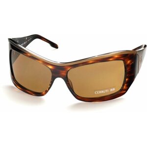 Солнцезащитные очки Cerruti 1881, прямоугольные, оправа: пластик, с защитой от УФ, для женщин, коричневый