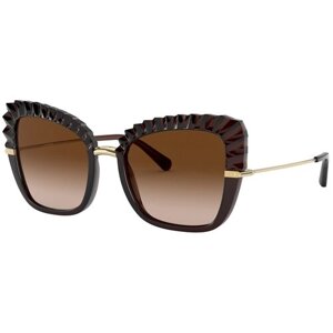 Солнцезащитные очки DOLCE & GABBANA, бабочка, градиентные, для женщин, коричневый