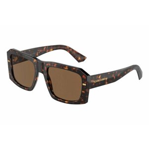Солнцезащитные очки DOLCE & GABBANA, прямоугольные, оправа: пластик, коричневый