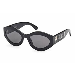 Солнцезащитные очки Emilio Pucci, овальные, оправа: пластик, для женщин, черный
