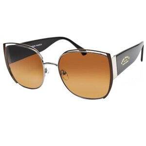 Солнцезащитные очки Enni Marco, кошачий глаз, оправа: пластик, градиентные, для женщин, коричневый