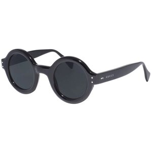 Солнцезащитные очки GUCCI, круглые, с защитой от УФ, черный