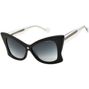 Солнцезащитные очки KREUZBERGKINDER, бабочка, с защитой от УФ, градиентные, для женщин, черный