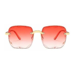 Солнцезащитные очки , квадратные, оправа: металл, складные, с защитой от УФ, золотой