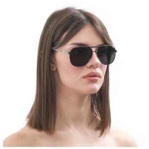 Солнцезащитные очки Onesun, авиаторы, оправа: металл, поляризационные, для женщин, черный