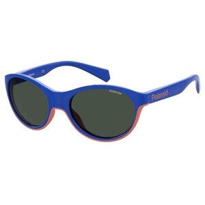Солнцезащитные очки Polaroid, кошачий глаз, оправа: пластик, чехол/футляр в комплекте, со 100% защитой от УФ-лучей, поляризационные, синий
