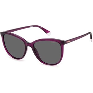 Солнцезащитные очки Polaroid, кошачий глаз, с защитой от УФ, поляризационные, для женщин, фиолетовый