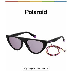 Солнцезащитные очки Polaroid, кошачий глаз, устойчивые к появлению царапин, поляризационные, для женщин, черный