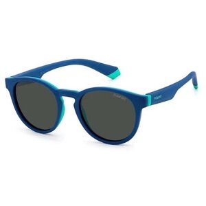 Солнцезащитные очки Polaroid, круглые, оправа: пластик, с защитой от УФ, поляризационные, голубой