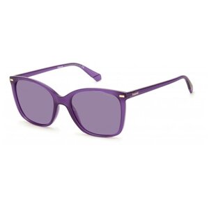 Солнцезащитные очки Polaroid, квадратные, с защитой от УФ, поляризационные, для женщин, фиолетовый